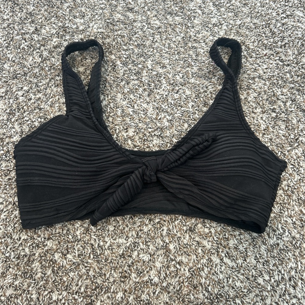 Black Textured Women's bikini top
